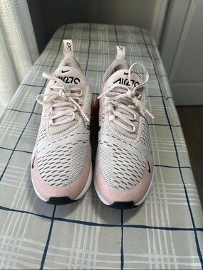 Nike Air Max 270 Pale Pink and Beige Athletic Shoes